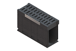 Блок монолитный водоотводный CompoMax ревизионный с решеткой полимербетонной DN300 h61 кл.D (комплект)