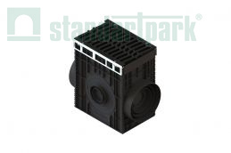 Пескоуловитель для подключения труб PolyMax Drive DN300 H616 с чугунной решеткой "шина" E600 (к-т), рис. 1