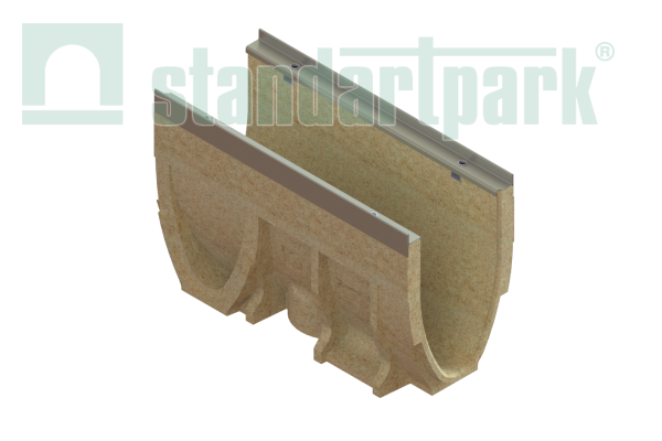 Лоток водоотводный CompoMax Drive DN150 H26 полимербетонный полуметровый кл.Е - Стандартпарк, рис. 1