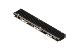 Лоток водоотводный PolyMax Drive DN100 h76 пластиковый с решеткой щелевой чугунной ВЧ кл. D (комплект)