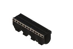 Лоток водоотводный пластиковый PolyMax Drive DN200 h317 с решеткой щелевой чугунной ВЧ кл.С250 (к-т), рис. 2