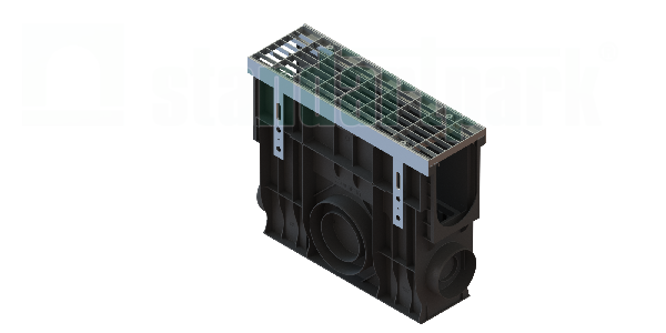 Пескоуловитель пластиковый PolyMax Drive DN100 H400 с решеткой ячеистой ОС кл. А15 (к-т) - Стандартпарк, рис. 1