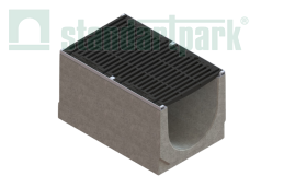 Лотки водоотводные бетонные BetoMax с решёткой щелевой чугунной DN500, с внутренним уклоном h465-780 кл. С250 (комплект) - Стандартпарк1