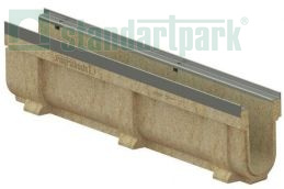 Лоток водоотводный полимербетонный CompoMax Drive DN100 h260 под решетки кл. C250, D400, рис. 1