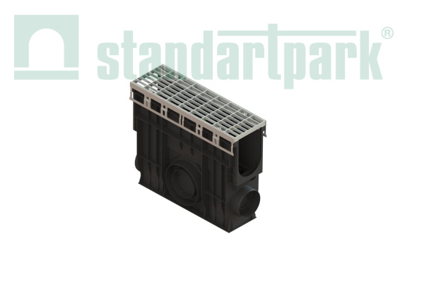 Пескоуловитель пластиковый PolyMax Drive DN100 H400 с решеткой ячеистой ОС кл. А15 (к-т) - Стандартпарк, рис. 1