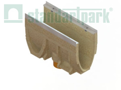 Лотки водоотводные полимербетонные CompoMax Drive DN150 с внутренним уклоном h260-h320 полуметровые под решетки кл.E, рис. 2