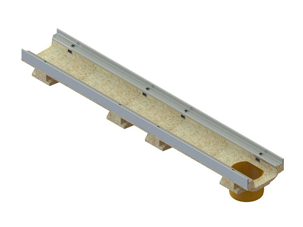 Лоток водоотводный полимербетонный мелкосидящий CompoMax Drive DN100 кл. D400, E600 h80, рис. 2