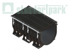 Купить Лоток PolyMax пластиковый с решеткой щелевой чугунной кл. Е600 (к-т) 08900351 по выгодной цене Лоток PolyMax пластиковый с решеткой щелевой чугунной кл. Е600 (к-т) 08900351 - Стандартпарк1