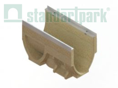 Лоток водоотводный CompoMax Drive полимербетонный V-образный DN200 H310 кл.Е полуметровый, рис. 1