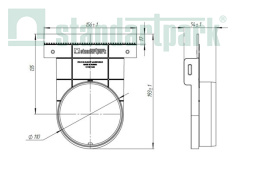 Купить Заглушка с выпуском пластиковая для лотков водоотводных пластиковых 8040-М/80401-М по выгодной цене Заглушка с выпуском пластиковая для лотков водоотводных пластиковых 8040-М/80401-М - Стандартпарк, рис. 2