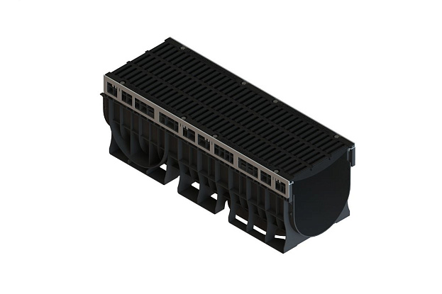Лоток пластиковый PolyMax Drive DN300 H360 с щелевой чугунной решеткой D400 (к-т) - Стандартпарк, рис. 1
