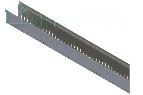 Лоток дренажный Steel Lite для плоских кровель угловой 90гр. левый, рис. 1