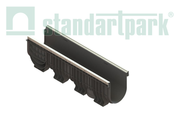 Лоток водоотводный пластиковый PolyMax Basic DN200 h300 - Standartparkчспмчв, рис. 1