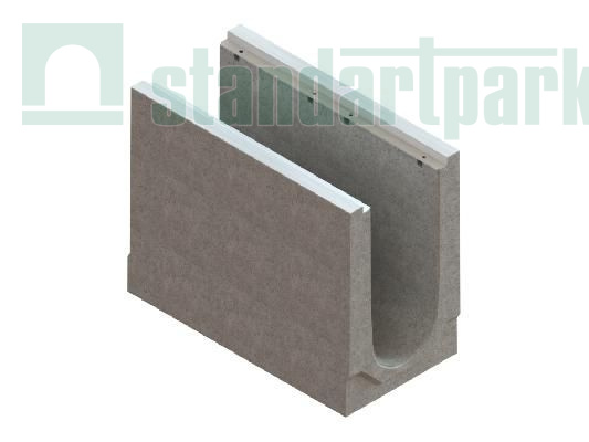 Лоток водоотводный BetoMax Plus DN300 H61 бетонный кл.D400, E600, F900 - Standartparkчспмчв, рис. 1
