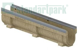 Лоток водоотводный полимербетонный CompoMax Drive DN100 h210 под решетки кл. C250, D400, рис. 1