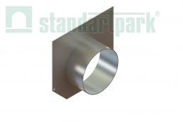 Заглушка стальная оцинкованная с водоотводом DN110 для лотка водоотводного бетонного 4109 - Стандартпарк1