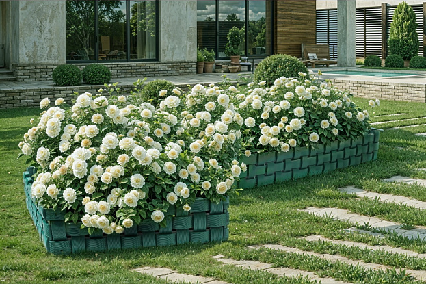 Садовое ограждение «Плетёнка» (цвет зеленый), рис. 3