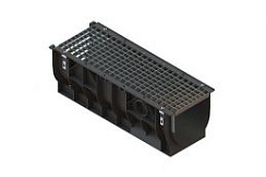 Лоток водоотводный пластиковый PolyMax Basic DN300 h354 с решеткой ячеистой стальной кл. А15 (комплект) - Стандартпарк