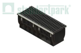 Купить Лоток водоотводный PolyMax DN300 пластиковый c решеткой щелевой чугунной дорожной ВЧД кл.D (к-т) 0874014 по выгодной цене Лоток водоотводный PolyMax DN300 пластиковый c решеткой щелевой чугунной дорожной ВЧД кл.D (к-т) 0874014 - Стандартпарк1