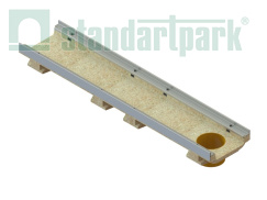 Лоток водоотводный мелкосидящий CompoMax Drive DN150 полимербетонный H80 кл. D,E, рис. 2