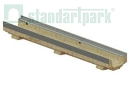 Лоток водоотводный полимербетонный CompoMax Drive DN100 h100 под решетки кл. C250, D400, рис. 1