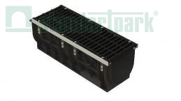 Лоток водоотводный PolyMax DN300 пластиковый c решеткой щелевой чугунной дорожной ВЧД кл.E (к-т) 0874015 - Стандартпарк1
