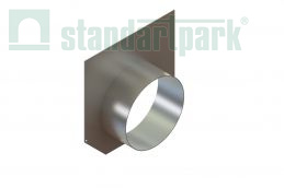 Заглушка стальная оцинкованная с водоотводом DN160 для лотка водоотводного бетонного 4309 - Стандартпарк1